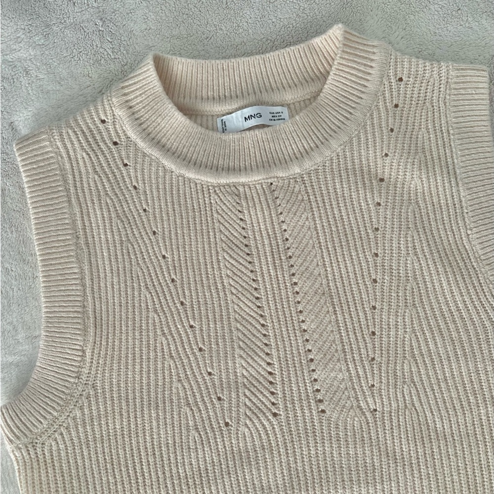 Mango - Ribbed Knit Sweater Vest Top - Picture 6 of 7